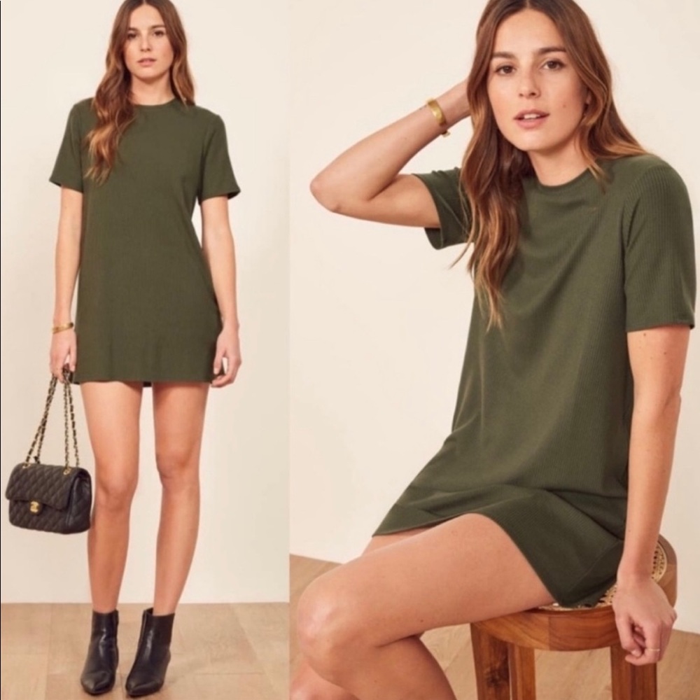 Reformation Charli dress green